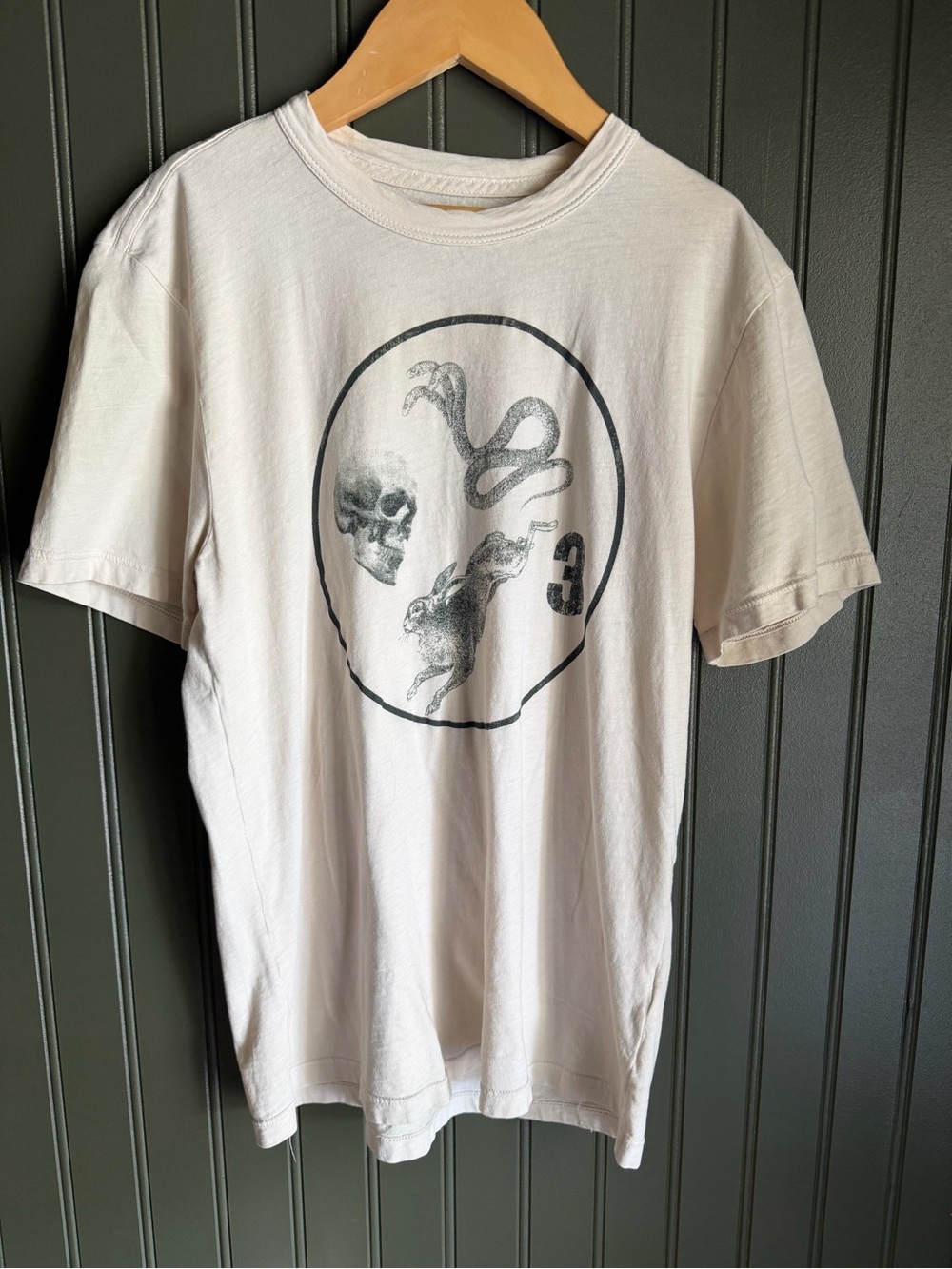 imogene + willie Pale Cream Graphic Tee with Skull & Snake
